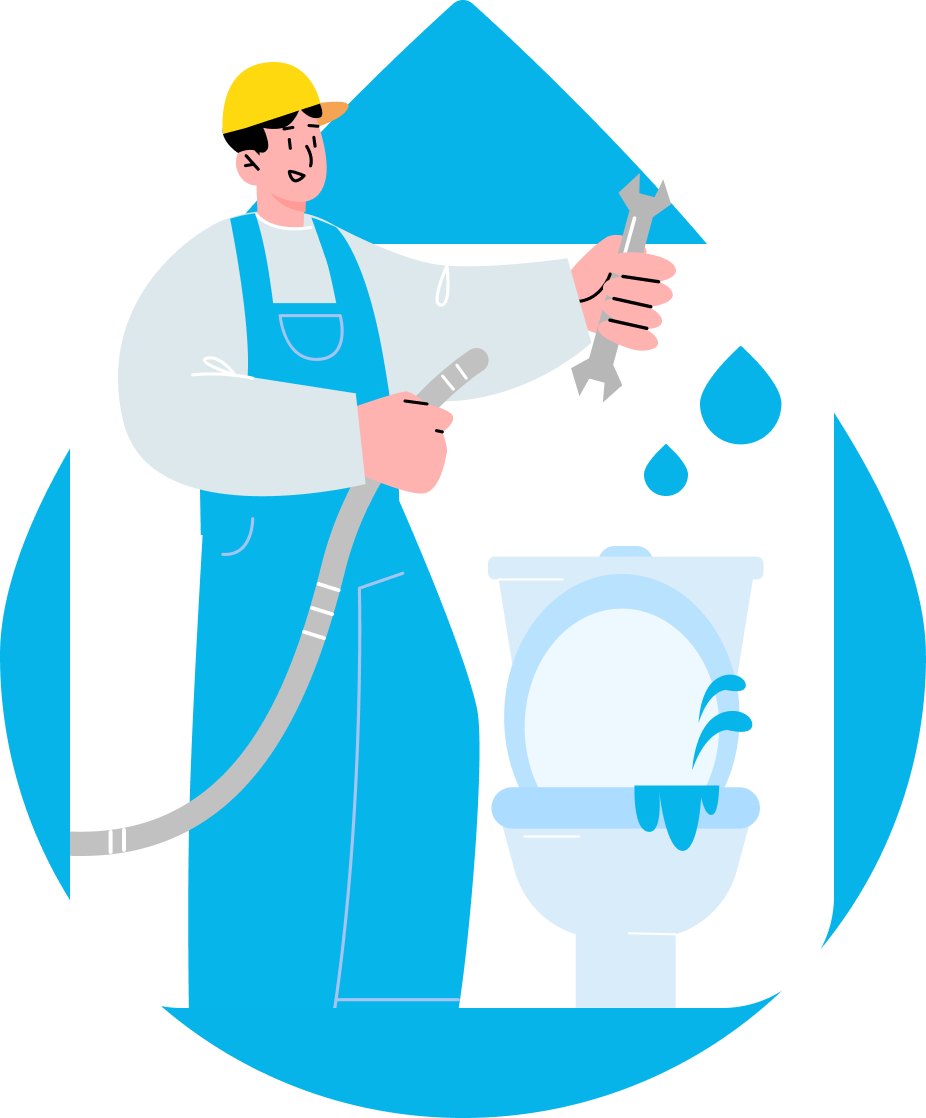 水のつまりトラブル対応 イメージイラスト