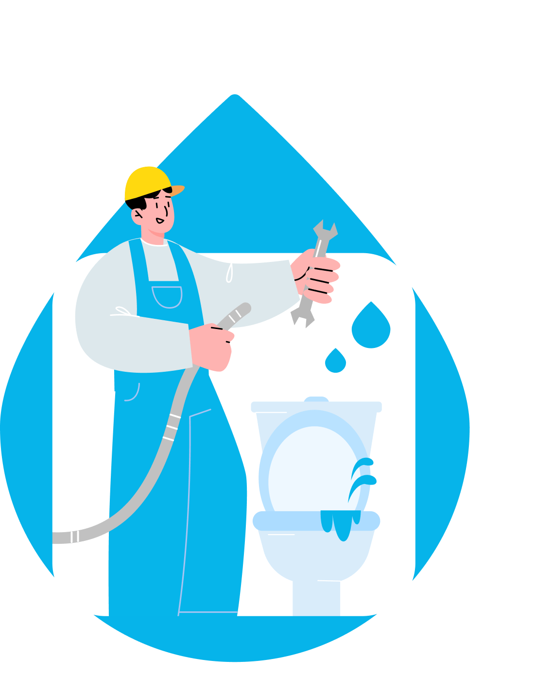 水のつまりトラブル対応 イメージイラスト